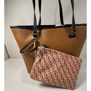 NWOT Anne Klein Tan Structured Tote With Matching Wristlet